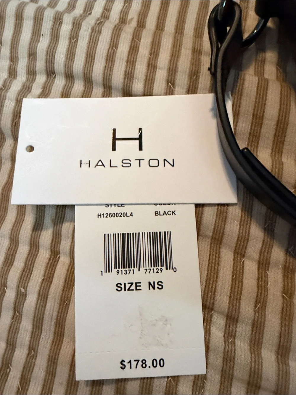 Halston Heritage Black Leather Crescent Crossbody with Gun metal Hardware